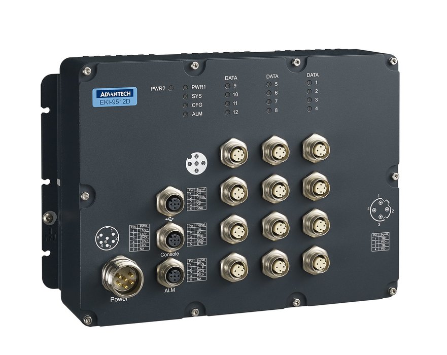 Advantech Launches EN50155 Certified M12 Ethernet Switches